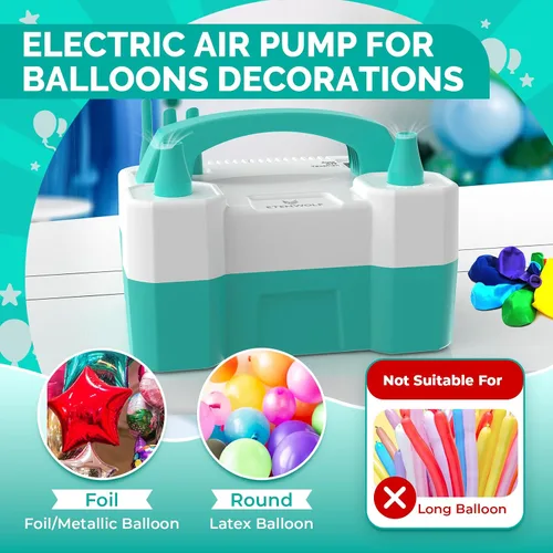 Miniatura 2 de ETENWOLF Electric Balloon Pump for All Balloons 110V 600W Balloon Blower for Party Metalic Latex 260q Foil Balloons, Balloon Inflator for Birthday