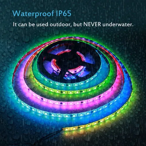 Miniatura 4 de ALITOVE WS2811 Dream Color RGB - Tira de luces LED Bluetooth, control de aplicación Bluetooth, tira de luz LED direccionable de 300 LED de 16.4 pies