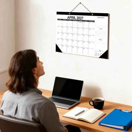 Miniatura 8 de Kyweel Calendario de escritorio 2026-2027, calendario de escritorio de 18 meses/calendario de pared, 17 x 12 pulgadas, enero de 2026 a junio