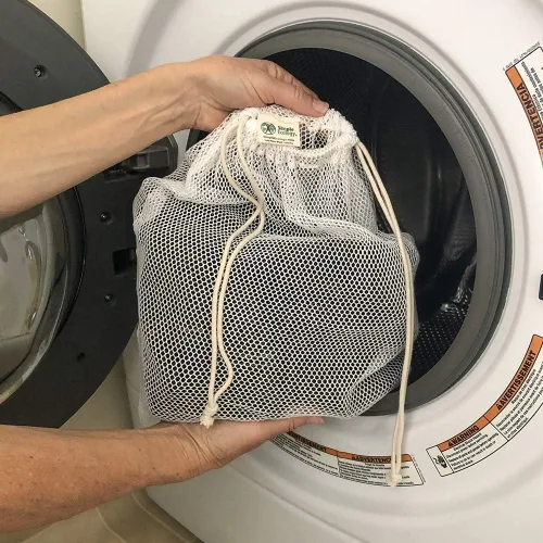 Miniatura 3 de Simple Ecology Bolsa de lavandería de malla de algodón orgánico; bolsas de lavado a máquina para delicadas, lencería y prendas, tamaño XS, paquete