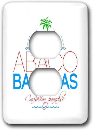 Miniatura 2 de 3dRose Abaco, Bahamas Caribbean paradise text, decorative images 2 plug outlet cover