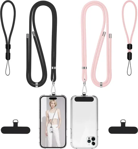 Miniatura 11 de Takyu Cordon para teléfono celular, cordon cruzado para teléfono con correa de cuello ajustable y paquete de 2 correas de muñeca para teléfono