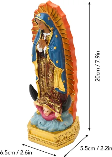 Miniatura 6 de Estatua de Guadalupe, hermosos detalles estatua cristiana elegante pintada a mano para el hogar