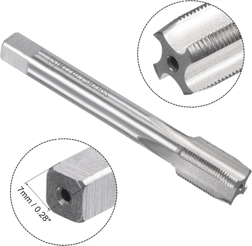 Miniatura 3 de uxcell M12 x 0.030 in Juego de llaves métricas y troqueles, rosca de máquina con troquel de roscado redondo, kit de grifo y troquelado