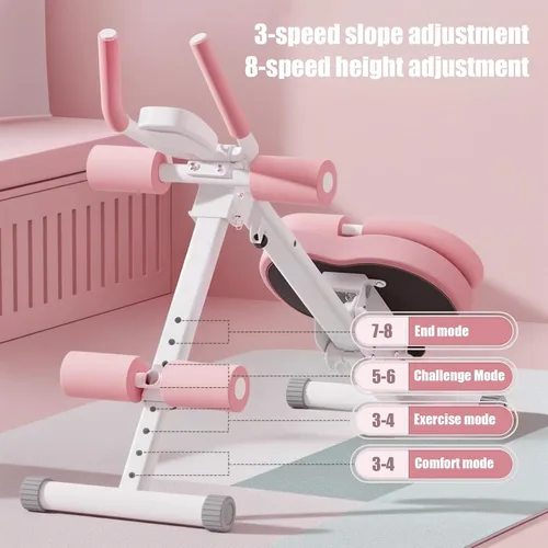 Miniatura 4 de Máquina de abdominales, equipo de entrenamiento abdominal, máquina de entrenamiento abdominal ajustable de 5 niveles con pantalla LCD