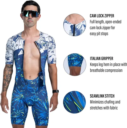 Miniatura 3 de Zoot LTD Tri Aero Fz - Traje de carreras para hombre, manga corta, aerodinámico, ciclismo, carrera, natación, ciclismo, correr, tri, con bolsillos