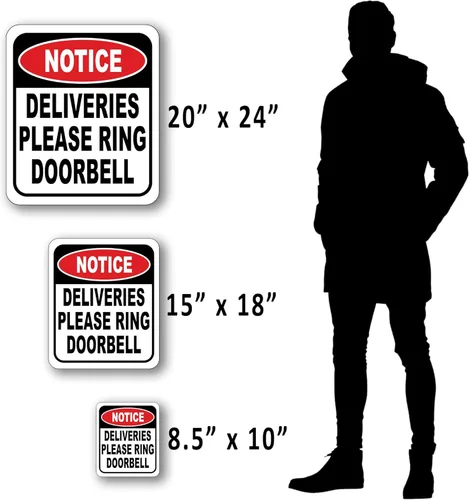 Miniatura 2 de Aviso Entregas Please Ring Doorbell - Letrero compuesto de aluminio de 8.5 x 10 pulgadas, instrucciones de entrega para mis paquetes, compuesto