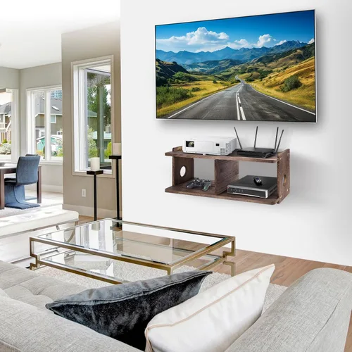 Miniatura 3 de Estantes flotantes para proyector, estante de montaje en pared PlayStation, soporte de TV, enrutador WiFi, caja de almacenamiento para módem