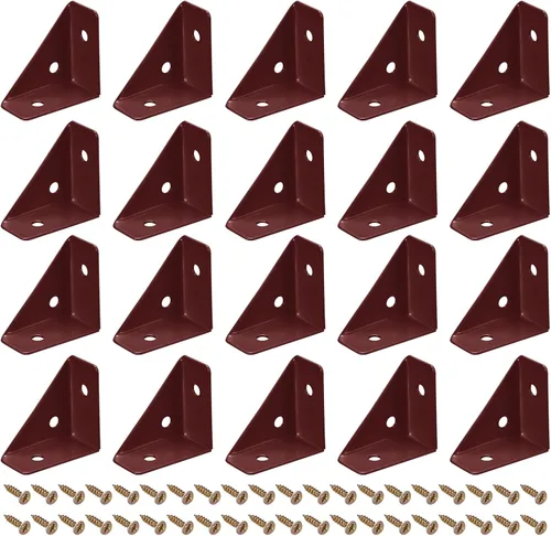 Miniatura 9 de uxcell 20 soportes de esquina angulares de 1.496 pulgadas x 1.496 pulgadas, soportes de acero laminado en frío con tornillos para borde de Negro