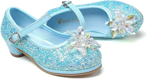 Miniatura 4 de Chiximaxu Zapatos de princesa Cosplay para niña de tacón bajo con flor de cristal (niñoniño)