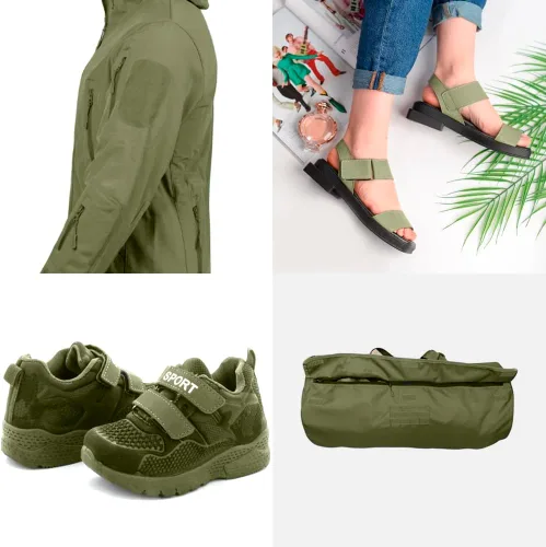 Miniatura 3 de Cinta de velcro para coser de 4 pulgadas de ancho, color verde oliva, no adhesiva, de nailon de 1 yarda de longitud, juego de sujetadores de tela