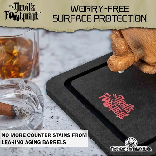Miniatura 5 de Devil's Footprint Barrel Mat (para barriles de 10 a 20 litros) – Para barriles de whisky mini, barriles de vino envejecidos de roble – Evita manchas