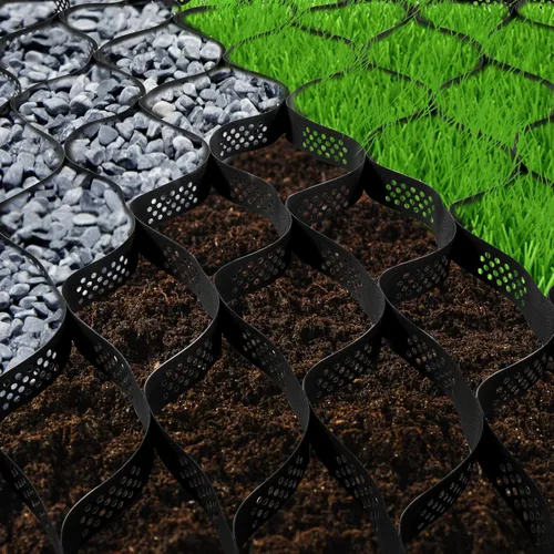 Vevor - Rejilla de tierra Geo Grid de 9 x 17 pies, rejilla de celda geográfica de 2 pulgadas de grosor, material de polietileno de alta densidad de