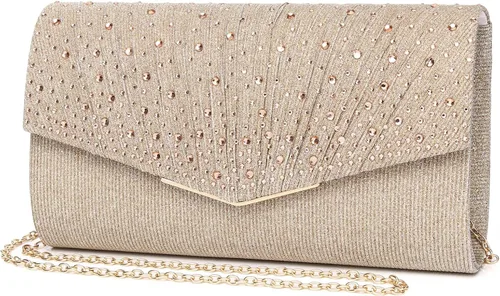 Miniatura 2 de Bolsos de noche para mujer con lentejuelas y purpurina para mujer bolso formal con sobre de diamantes de imitación para boda fiesta graduación