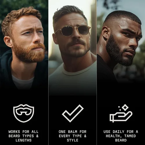 Miniatura 5 de Striking Viking Bálsamo para barba para hombres – Acondicionador para barba sin enjuague – Bálsamo de peinado hecho con mantequilla de barba