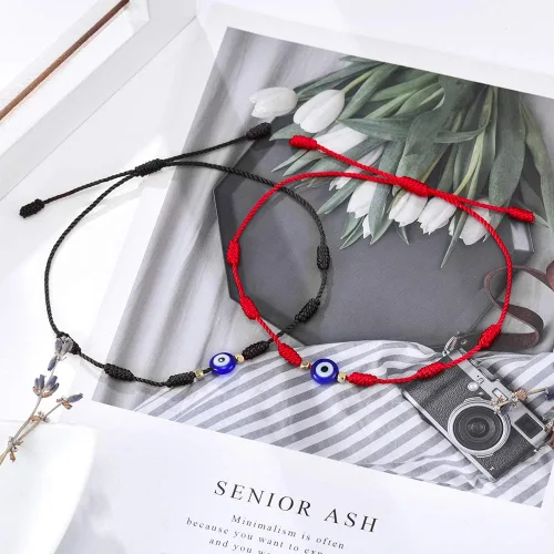Miniatura 3 de Tarsus (Ver.3) Pulseras de la suerte de mal de ojo 7 nudos, amuleto de cuerda roja ajustable para mujeres y hombres