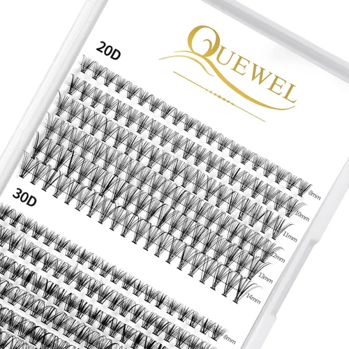 Miniatura 8 de QUEWEL Kit de extensión de pestañas DIY, racimos de pestañas 3D con 280 piezas, racimos de pestañas mixtas de 10-16 mm (30+40+50D), pinzas