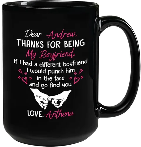 Miniatura 8 de Taza de cerámica personalizada con nombre de novio, Being My Boyfriend Is Really The Only Gift You Need Cups, tazas personalizadas para novio o él