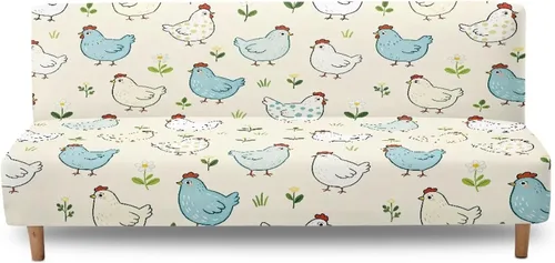 Miniatura 14 de Fundas para sofá cama con estampado de vaca marrón girasol con bandas elásticas para el hogar, sala de estar, fácil de instalar, antideslizante