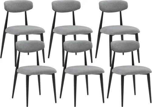 Miniatura 9 de Juego de 2 sillas de comedor, sillas de comedor modernas de mediados de siglo, sillas de cocina y comedor, respaldo curvado con cojín grueso, silla