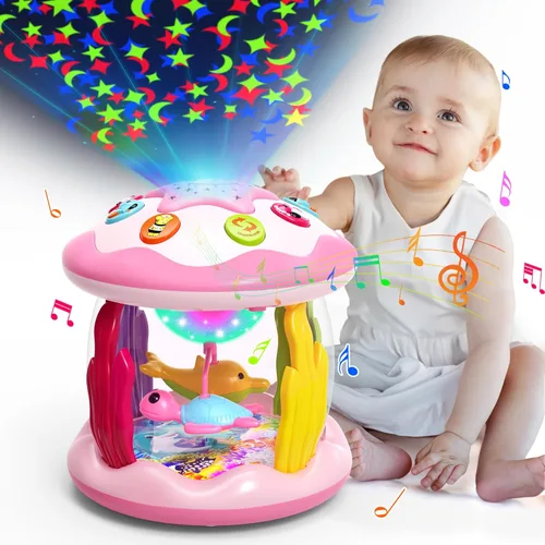 Miniatura 8 de Juguetes para Bebés de 6 a 12 Meses, Proyector Giratorio Musical 4 en 1, Juguetes Infantiles Iluminados para la Hora Boca Abajo de 6-9 12-18 Meses