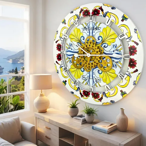 Miniatura 23 de ImprovingLife The Gears - Reloj de pared con engranajes móviles (Atrani, redondo de 10 pulgadas)