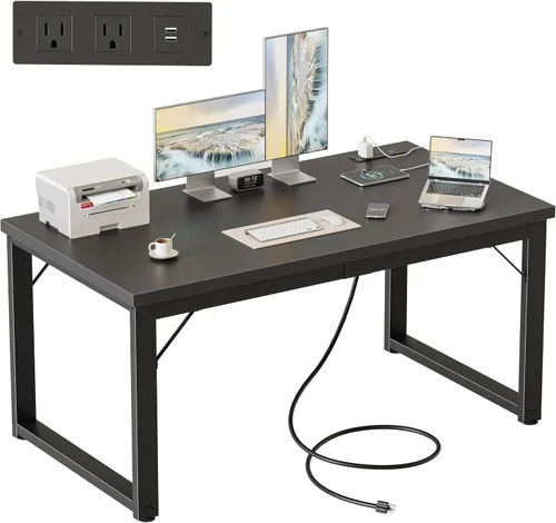 Miniatura 27 de Mericonia Escritorio para computadora de 40 pulgadas, escritorio ejecutivo moderno y grueso, mesa de escritura simple resistente para el hogar, roble