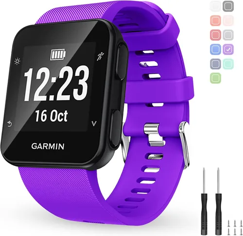 Miniatura 8 de Correa de repuesto para reloj Garmin Forerunner 35, correa de silicona suave compatible con Forerunner 35 Smartwatch