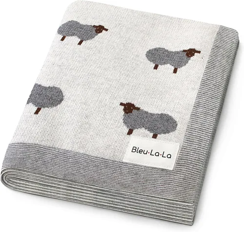 Miniatura 29 de Manta de punto para bebé, 100% algodón, suave, acogedora, para envolver cuna, manta de regalo para recién nacidos, bebés, niños pequeños, unisex 12