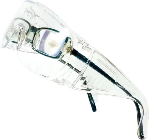 Miniatura 4 de Calabria 1003 Gafas de seguridad grandes que se ajustan sobre anteojos graduados Fitover para hombres y mujeres, envolventes, tintadas, Transparente