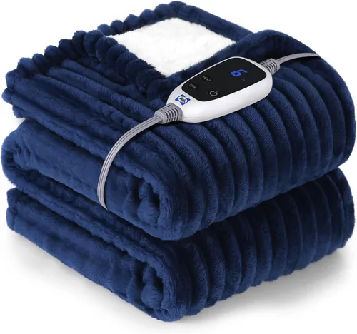 Sealy - Manta eléctrica térmica con funda, manta térmica de 50 x 60 pulgadas, 6 niveles de calor y protección contra sobrecalentamiento con apagado