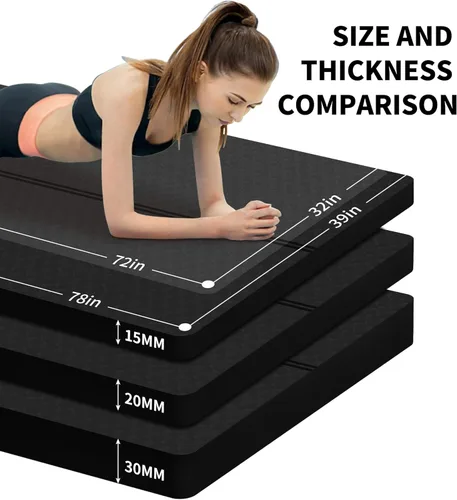 Miniatura 4 de nuveti Tapete Grande para Ejercicios - Tapete de Yoga de 15mm/20mm/30mm de Grosor Tapete de Ejercicios para Fitness, Yoga, Pilates, Estiramientos