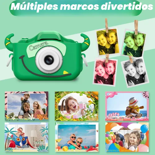 Miniatura 4 de Goopow Juguetes de Cámara para Niños de 3-8 Años Niñas y Niños, Videocámara Digital para Niños con Cubierta Suave de Dibujos Animados, Mejor Regalo