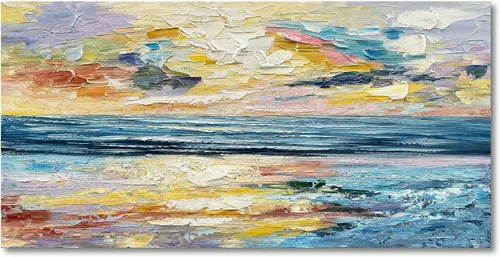 Miniatura 8 de Limiyer Arte pintado a mano moderno arte abstracto pintura al óleo blanco y marrón textura gruesa lienzo arte pintura al óleo sala de estar