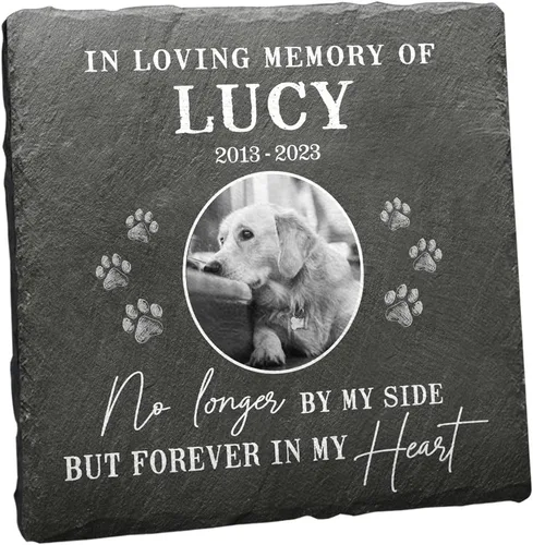 Miniatura 17 de Piedra conmemorativa de corazón con cita significativa, placa personalizada de huella de perro o gato, mantén la memoria en los corazones, regalos