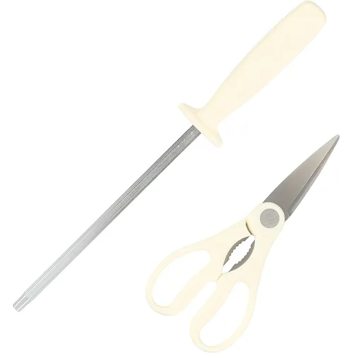 Miniatura 4 de Oster Evansville - Juego de cuchillos de cocina de 14 piezas, acero inoxidable con asas blancas de lino - Cuchillos para cocina Lino Blanco