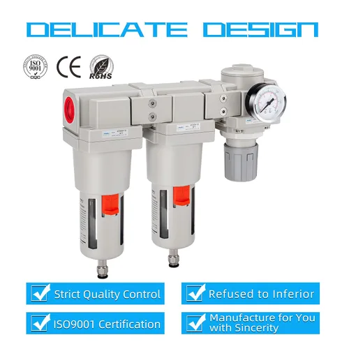 Miniatura 5 de NANPU Sistema de secado de aire NPT de 1" - Filtros de aire dobles, combo de regulador de presión de aire - Drenaje semiautomático, cuenco