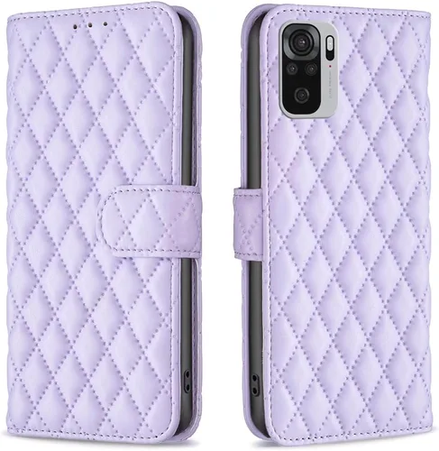 Miniatura 10 de Case for Xiaomi Redmi Note 10 4G/Note 10S,Rhombus Lambskin Pattern Premium Leather Wallet Kickstand Flip Case Magnetic Clasp Cover Blue
