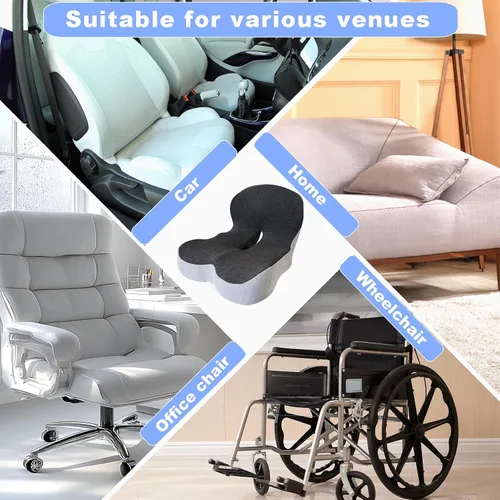 Miniatura 8 de Cojín de asiento de espuma viscoelástica para sentarse durante mucho tiempo, almohadillas para silla, diseño ergonómico en forma de L para sillas