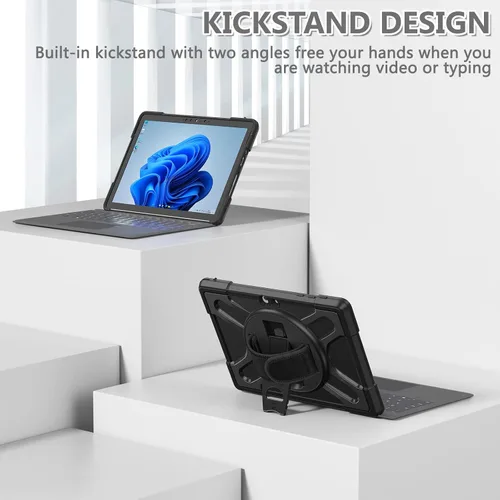 Miniatura 4 de Junfire Funda para Microsoft Surface Go 4 2023/Surface Go 3/Surface Go 2, a prueba de golpes, Surface Go de 10.5 pulgadas, correa de mano/soporte