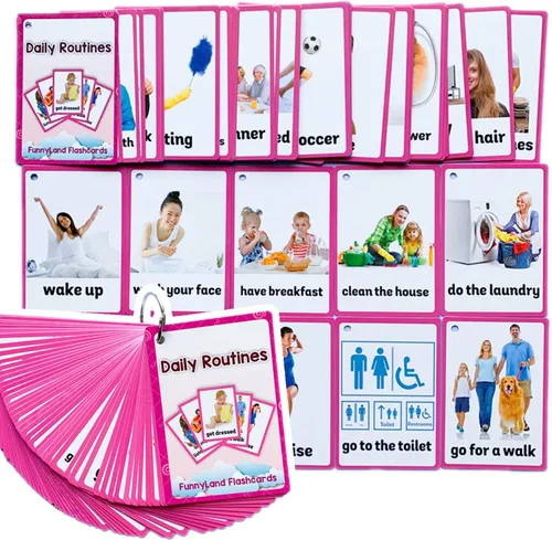 45 unids/set de rutinas diarias regalos para niños tarjetas flash inglés tarjeta de bolsillo educativo aprendizaje bebé juguetes para niños