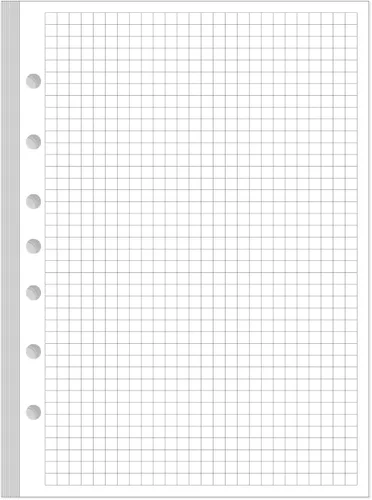 Miniatura 11 de A5 TUL Papel de recambio cuadriculado con sistema de discos, papel cuadriculado con sistema de 8 discos, 100 hojas/200 páginas, papel cuadriculado