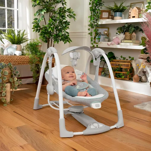 Miniatura 3 de Ingenuity ConvertMe - 2 en 1 columpio portátil y compacto para bebé y asiento infantil, vibraciones que ahorran batería, sonidos de la naturaleza