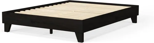 Miniatura 9 de Base de cama, fabricada en EE. UU. con 100% madera de pino norteamericano, base sólida para colchón con tablillas de pino prensado, instalación sin