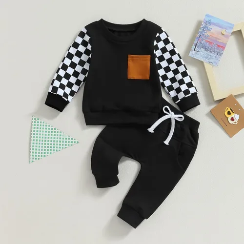 Miniatura 2 de Lesimsam Conjunto de sudadera de manga larga para bebé niño y niña, para otoño e invierno