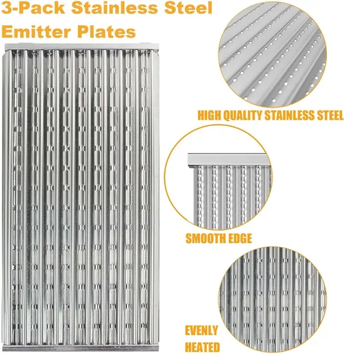 Miniatura 3 de BBQ-PLUS Reemplazo de placas emisoras de 17 pulgadas para piezas de repuesto de parrilla infrarroja Charbroil Tru 463242715, 463242716, 463257520