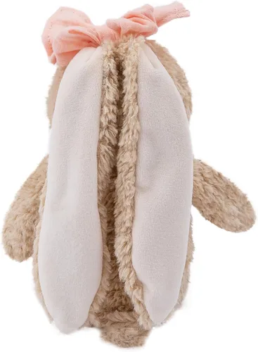 Miniatura 3 de Animal de Peluche Conejito Suave Juguete Tierno de 8'' de Largo - Conejito de Peluche Marrón de Orejas Largas con Lazo Rosa Juguetes de Peluche
