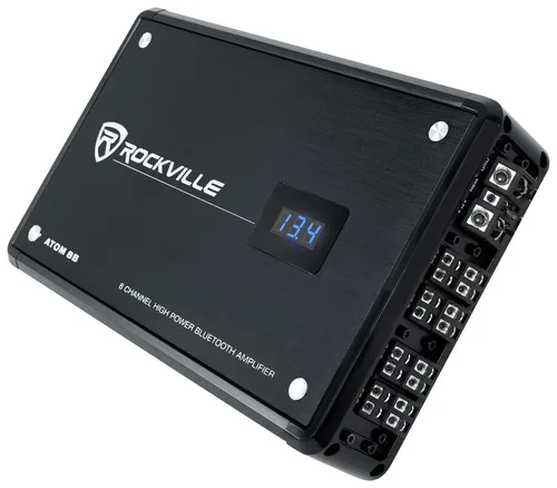 Miniatura 3 de Rockville Atom 8B 3500W Peak/880W RMS Amplificador marino de 8 canales, Bluetooth con emparejamiento automático, cruce ajustable, pantalla