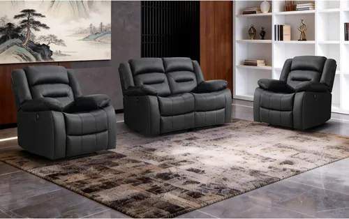 Miniatura 11 de EBELLO Sofá Reclinable Eléctrico de Piel Sintética para Dos Personas, Juego de Sofá Reclinable de 3 Asientos, Juego de Sillón Sofá Reclinable Marrón