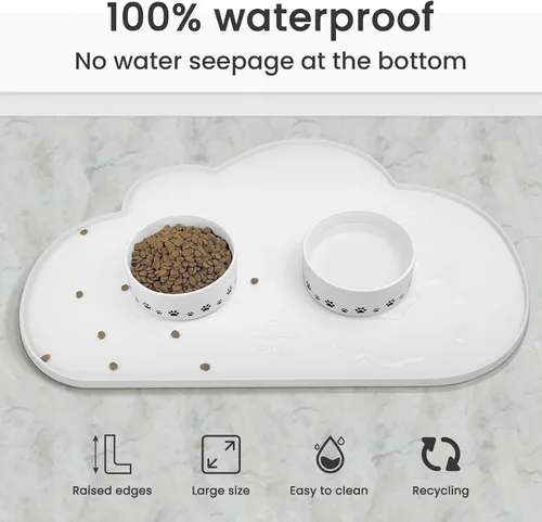 Miniatura 65 de Ptlom - Tapete para mascotas para perros y gatos, antideslizante, impermeable, tapetes para alimentación de perros que previenen el desbordamiento